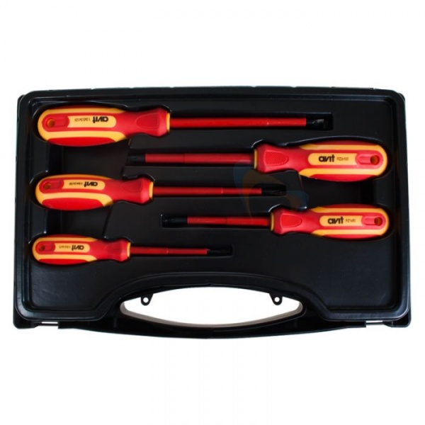 Screwdriver, Insulated 5 Piece Set, 2 x PZ & 3 x Slotted